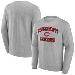 Cincinnati Reds Heart & Soul Pullover Sweatshirt - Heather Gray