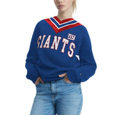 New York Giants Tommy Hilfiger Women's Heidi Raglan V-Neck Sweater - Royal outlet