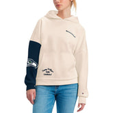 Seattle Seahawks Tommy Hilfiger Women's Harriet Pullover Hoodie - Cream/Navy sale