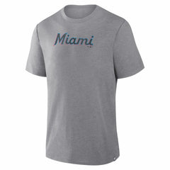 Miami Marlins Play Tribute Tri-Blend T-Shirt - Heather Gray