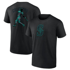 J.P. Crawford Seattle Mariners Double Play Name & Number T-Shirt - Black