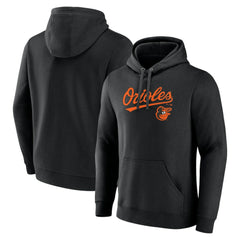 Baltimore Orioles Team Lockup Pullover Hoodie - Black