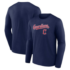 Cleveland Guardians Team Lockup Long Sleeve T-Shirt - Navy