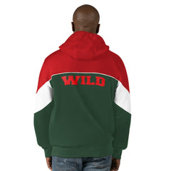 Minnesota Wild Starter Power Forward Full-Zip Hoodie Green/Red