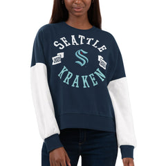 Seattle Kraken G-III 4Her by Carl Banks Women's Team Pride Pullover Sweatshirt Deep Sea Blue