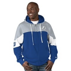 Tampa Bay Lightning Starter Power Forward Full-Zip Hoodie Blue/Gray