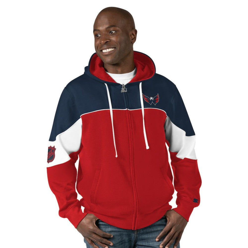 Washington Capitals Starter Power Forward Full-Zip Hoodie Red/Navy