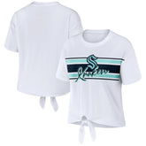 Seattle Kraken WEAR by Erin Andrews Women's Front Knot T-Shirt White