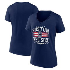 Boston Red Sox Women's Americana Team V-Neck T-Shirt - Navy