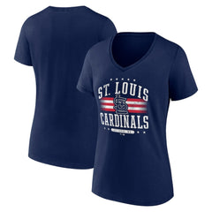 St. Louis Cardinals Women's Americana Team V-Neck T-Shirt - Navy