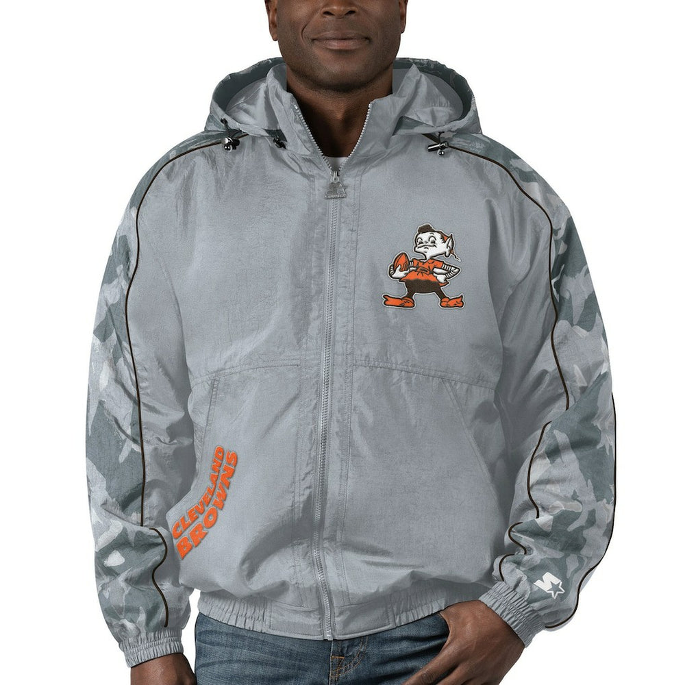 Cleveland Browns Starter Thursday Night Gridiron Throwback Full-Zip Jacket - Gray sale