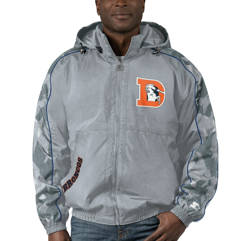 Denver Broncos Starter Thursday Night Gridiron Throwback Full-Zip Jacket - Gray cheap