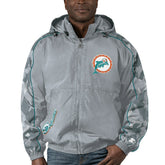 Miami Dolphins Starter Thursday Night Gridiron Throwback Full-Zip Jacket - Gray on sale