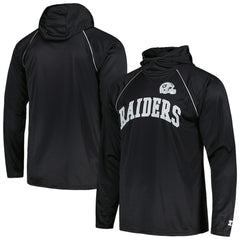 Las Vegas Raiders Starter Gridiron Classics Throwback Raglan Long Sleeve Hooded T-Shirt - Black online