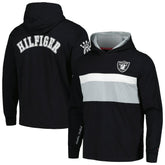 Las Vegas Raiders Tommy Hilfiger Morgan Long Sleeve Hoodie T-Shirt - Black on sale