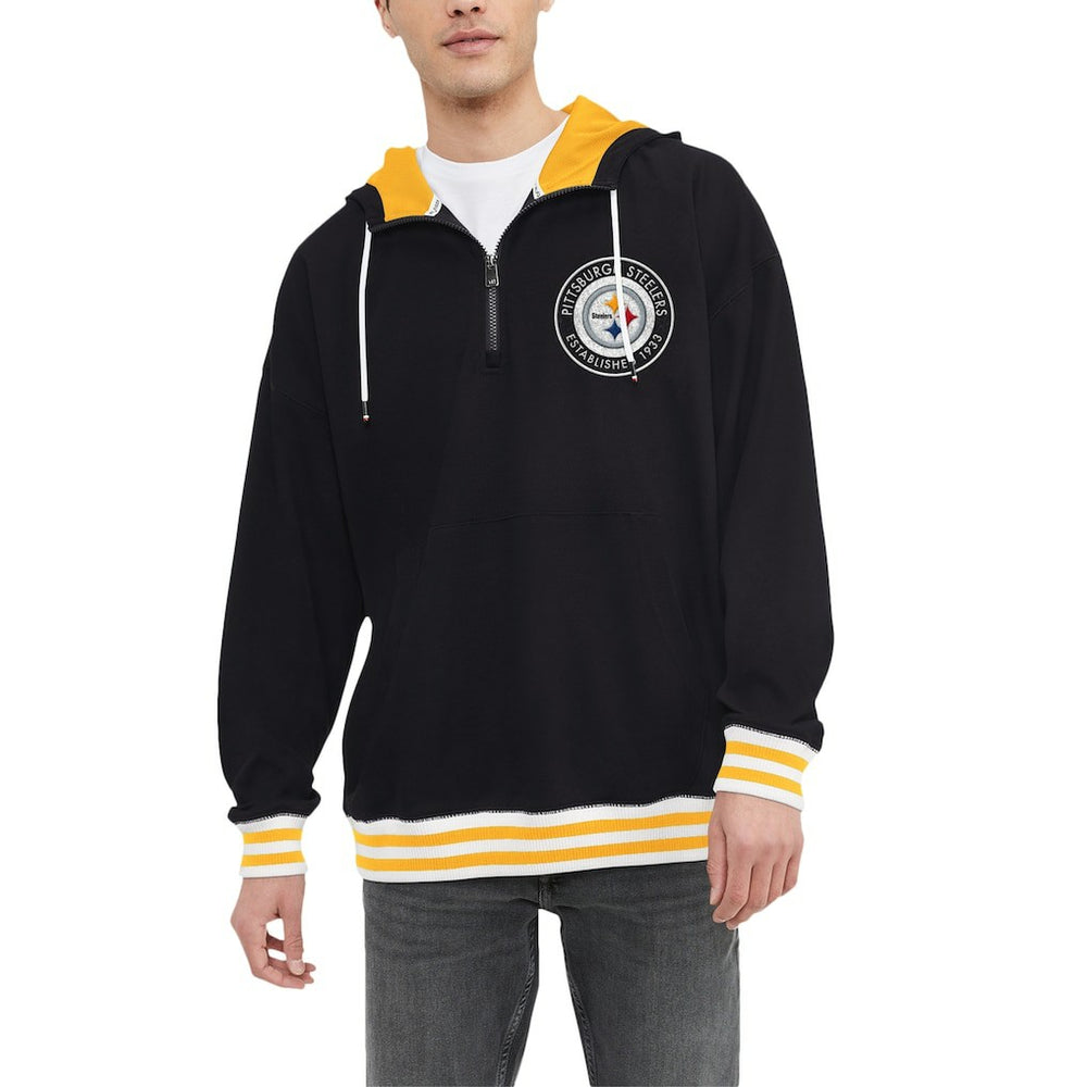 Pittsburgh Steelers Tommy Hilfiger Aaron Quarter-Zip Hoodie - Black online