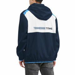 Tennessee Titans Tommy Hilfiger Carter Half-Zip Hooded Top - Navy/White cheap