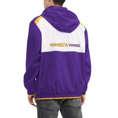 Minnesota Vikings Tommy Hilfiger Carter Half-Zip Hooded Top - Purple/White on sale