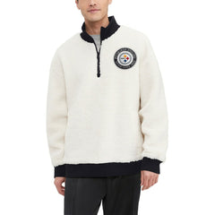 Pittsburgh Steelers Tommy Hilfiger Jordan Sherpa Quarter-Zip Sweatshirt - Cream cheap