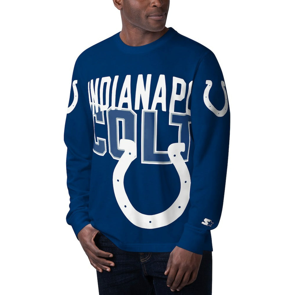Indianapolis Colts Starter Clutch Hit Long Sleeve T-Shirt - Royal outlet