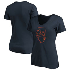 Chicago Bears Women's Script V-Neck T-Shirt - Navy cheap