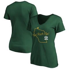 Green Bay Packers Women's Script V-Neck T-Shirt - Green on sale