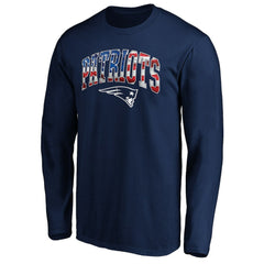 New England Patriots Banner Wave Long Sleeve T-Shirt - Navy on sale