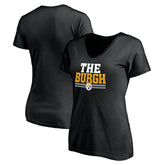 Pittsburgh Steelers Women's Hometown Collection The Burgh V-Neck T-Shirt - Black outlet