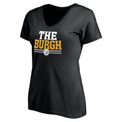 Pittsburgh Steelers Women's Hometown Collection The Burgh V-Neck T-Shirt - Black outlet