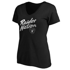 Las Vegas Raiders Women's Hometown Collection Raider Nation V-Neck T-Shirt - Black cheap
