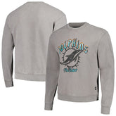 Miami Dolphins The Wild Collective Unisex Distressed Pullover Sweatshirt - Gray cheap