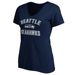 Seattle Seahawks Women's Victory Arch V-Neck T-Shirt - College Navy outlet