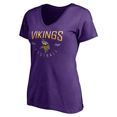 Minnesota Vikings Women's Live For It V-Neck T-Shirt - Purple on sale