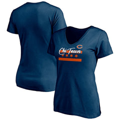 Chicago Bears Women's Hometown Collection Chi Town V-Neck T-Shirt - Navy sale