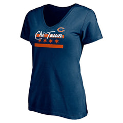 Chicago Bears Women's Hometown Collection Chi Town V-Neck T-Shirt - Navy sale