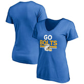 Los Angeles Chargers Women's Hometown Collection Go Bolts V-Neck T-Shirt - Powder Blue discount