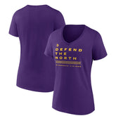 Minnesota Vikings Women's Hometown Collection Defend The North V-Neck T-Shirt - Purple discount
