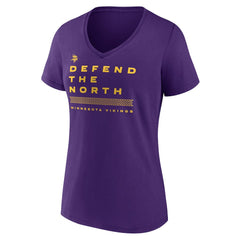 Minnesota Vikings Women's Hometown Collection Defend The North V-Neck T-Shirt - Purple discount