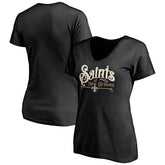New Orleans Saints Women's Hometown Collection V-Neck T-Shirt - Black discount