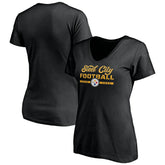 Pittsburgh Steelers Women's Hometown Collection Steel City V-Neck T-Shirt - Black for sale