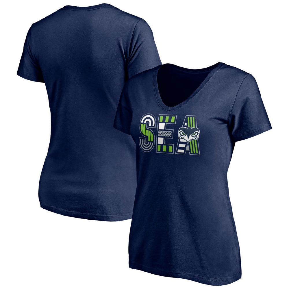 Seattle Seahawks Women's Hometown Collection V-Neck T-Shirt - College Navy discount