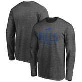 Buffalo Bills Stencil Stack Long Sleeve T-Shirt - Charcoal for sale