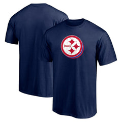 Pittsburgh Steelers Red White and Team T-Shirt - Navy for sale