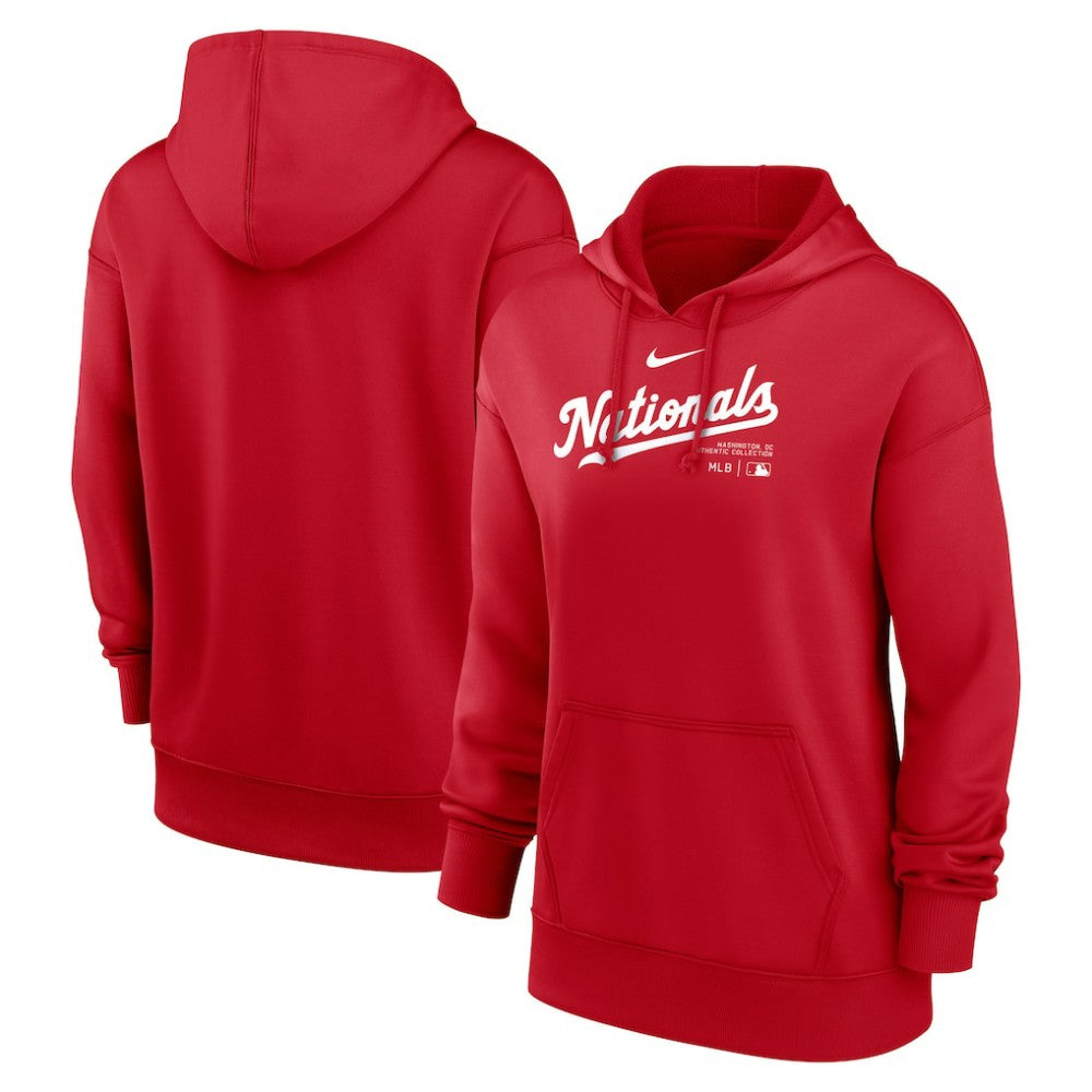 Washington Nationals Women's Authentic Collection Performance Pullover Hoodie - Red | Nike