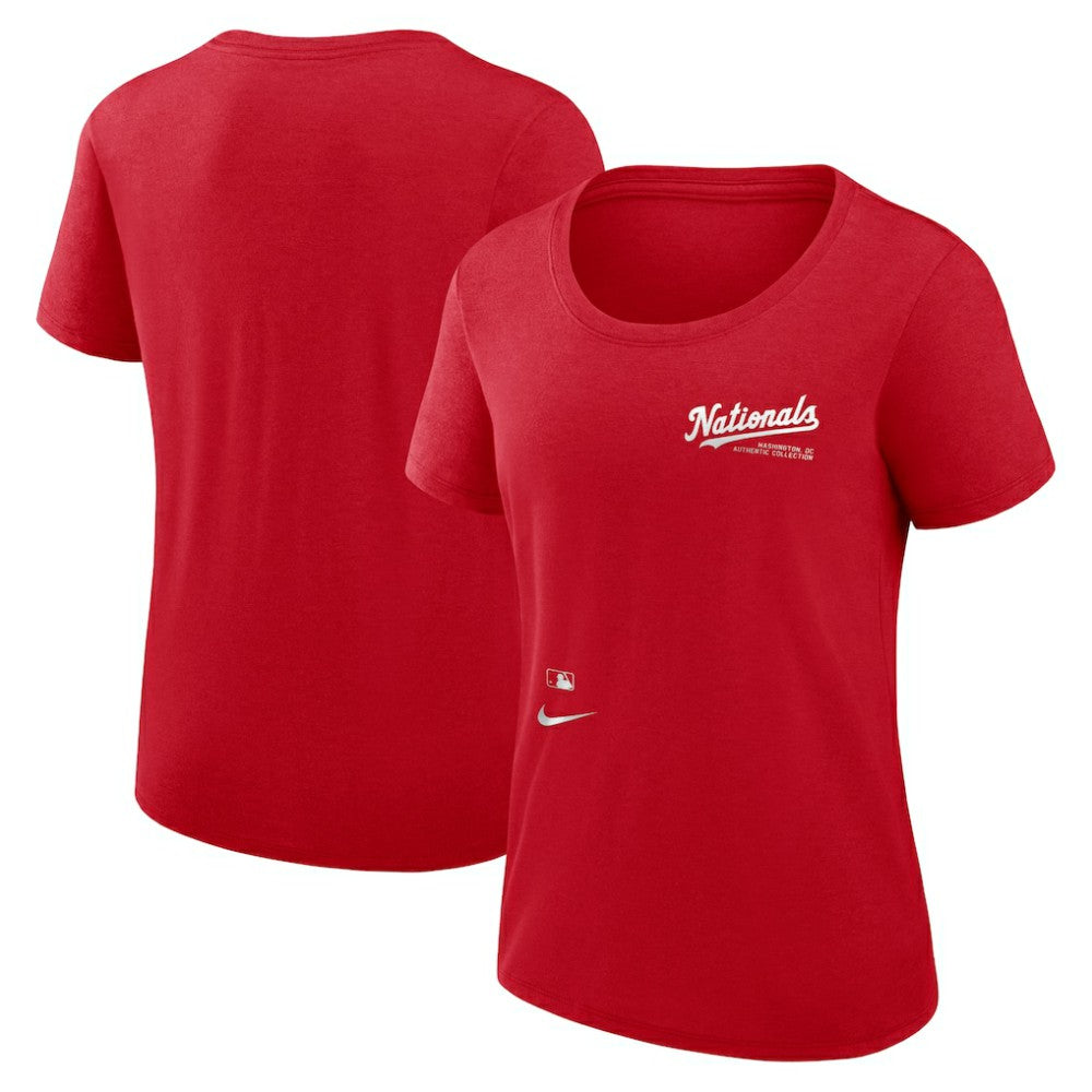Washington Nationals Women's Authentic Collection Performance Scoop Neck T-Shirt - Red | Nike