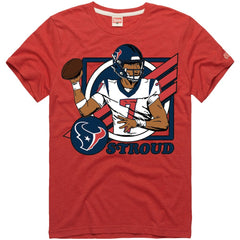 C.J. Stroud Houston Texans Homage Unisex Caricature Player Tri-Blend T-Shirt - Red online