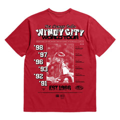 Chicago Bulls Bleacher Report x Unisex World Tour T-Shirt sale - Red | Mitchell & Ness for sale