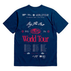 Philadelphia 76ers Bleacher Report x Unisex World Tour T-Shirt - Navy | Mitchell & Ness for sale