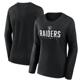 Las Vegas Raiders Women's Plus Size Foiled Play Long Sleeve T-Shirt - Black online