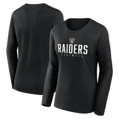 Las Vegas Raiders Women's Plus Size Foiled Play Long Sleeve T-Shirt - Black online
